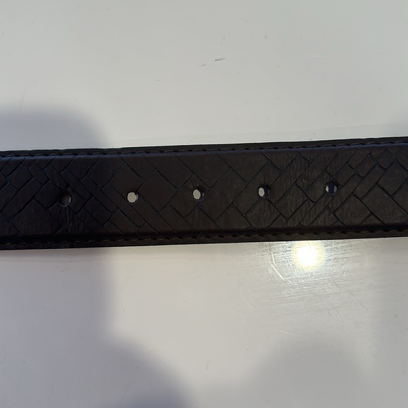 Dark brown basket weave stamp belt - Picture 3 of 4